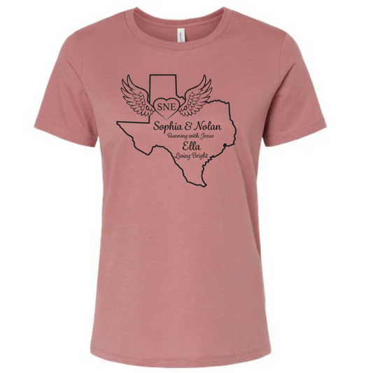WOMENS- SNE Texas Tribute Tee- Mauve